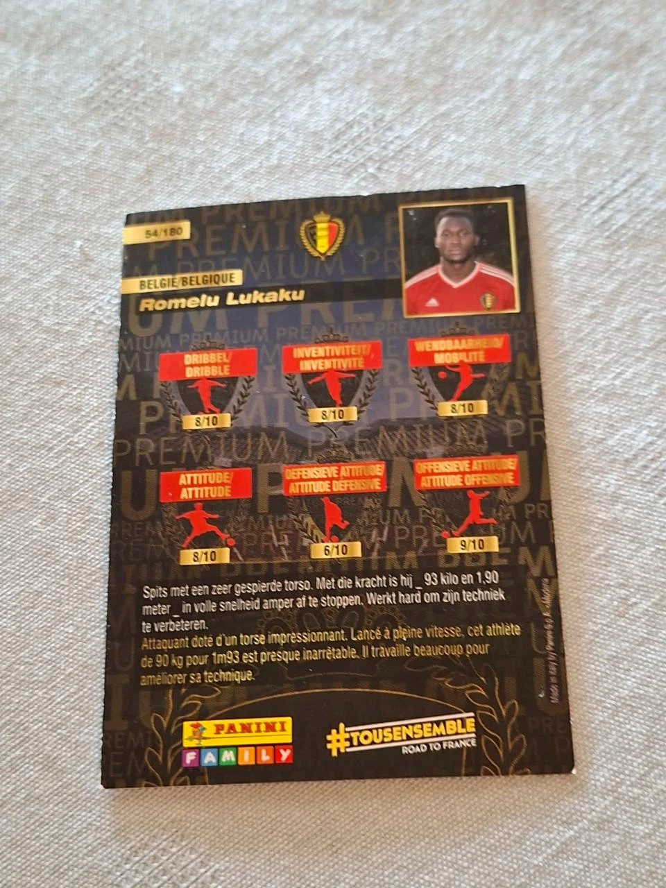 Panini / Football Card / Romelu Lukaku / Red Devils / EC 2016 – photo 2